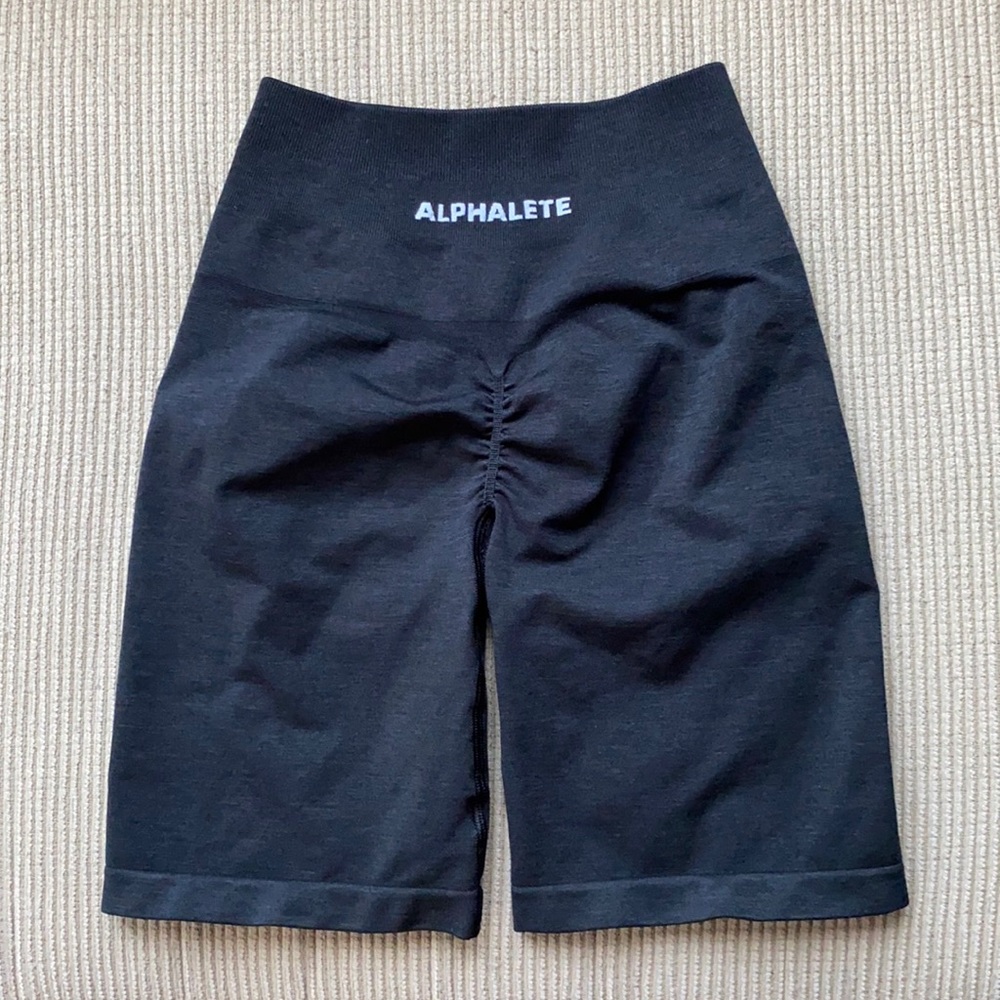 Alphalete Amplify Jet Black Biker Shorts